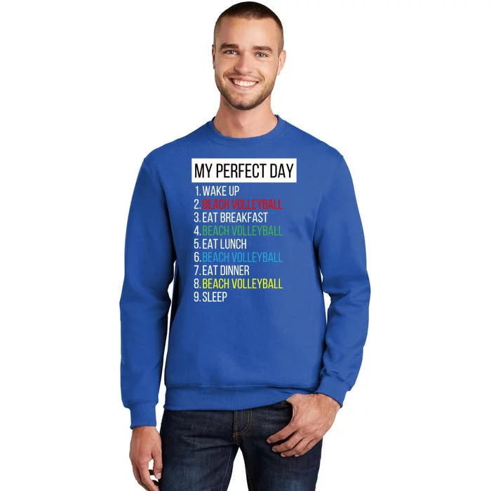 My Perfect Day Beach Volleyball Gift Tall Sweatshirt