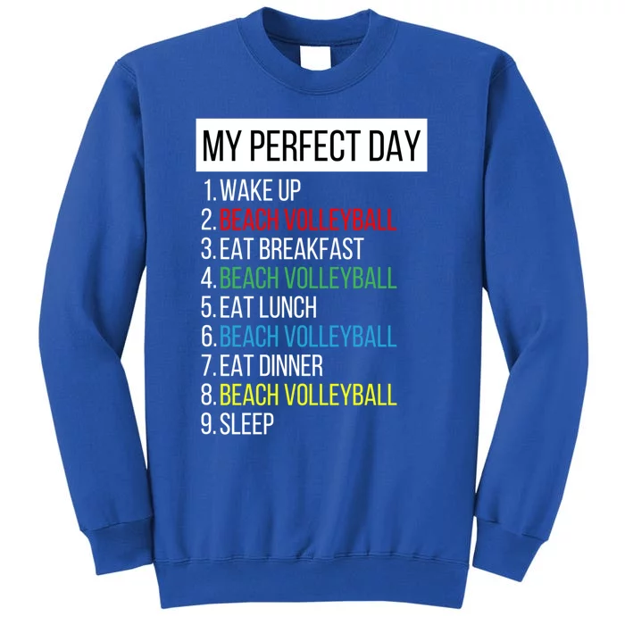 My Perfect Day Beach Volleyball Gift Tall Sweatshirt