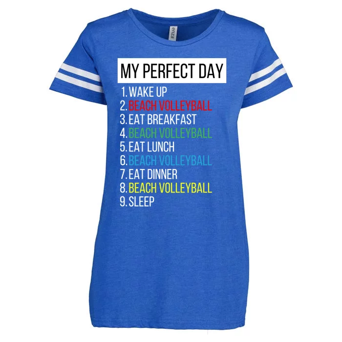 My Perfect Day Beach Volleyball Gift Enza Ladies Jersey Football T-Shirt