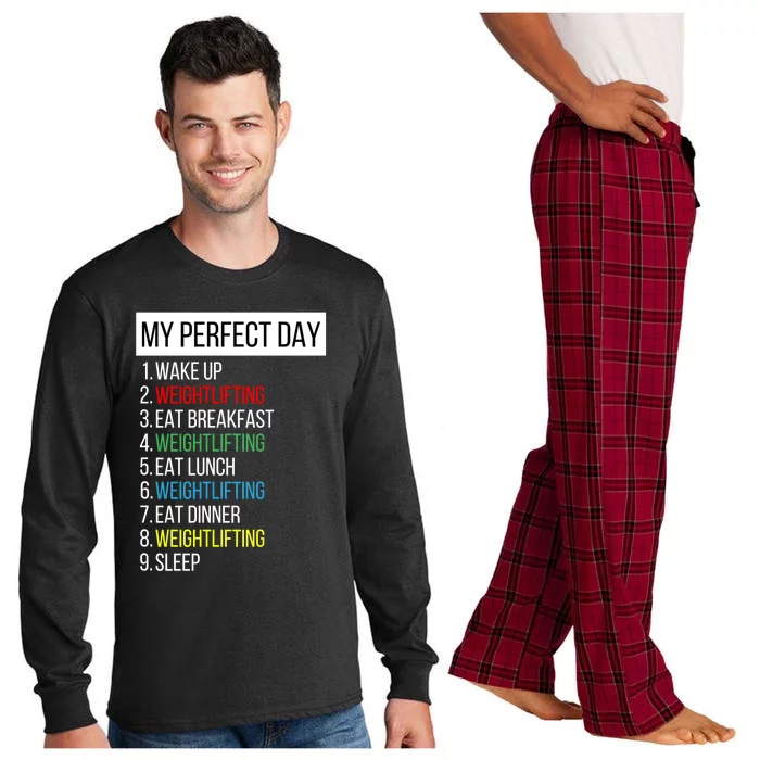 My Perfect Day Weightlifting Gift Long Sleeve Pajama Set