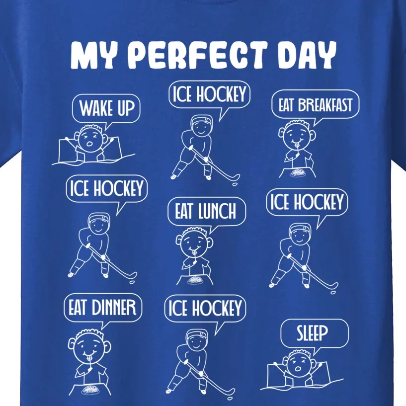 My Perfect Day Boy Ice Hockey Cool Gift Kids T-Shirt