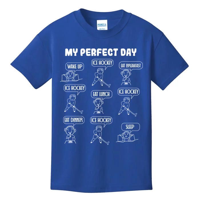 My Perfect Day Boy Ice Hockey Cool Gift Kids T-Shirt