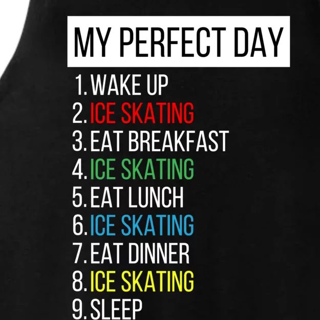 My Perfect Day Ice Skating Gift Ladies Tri-Blend Wicking Tank