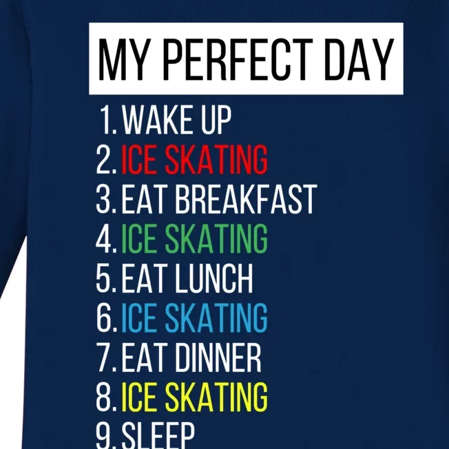 My Perfect Day Ice Skating Gift Baby Long Sleeve Bodysuit