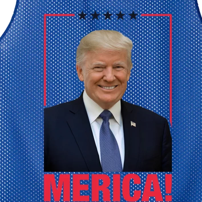 Merica! President Donald Trump Presidential Portrait Meme Cute Gift Mesh Reversible Basketball Jersey Tank