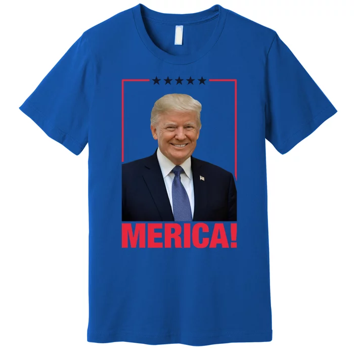 Merica! President Donald Trump Presidential Portrait Meme Cute Gift Premium T-Shirt