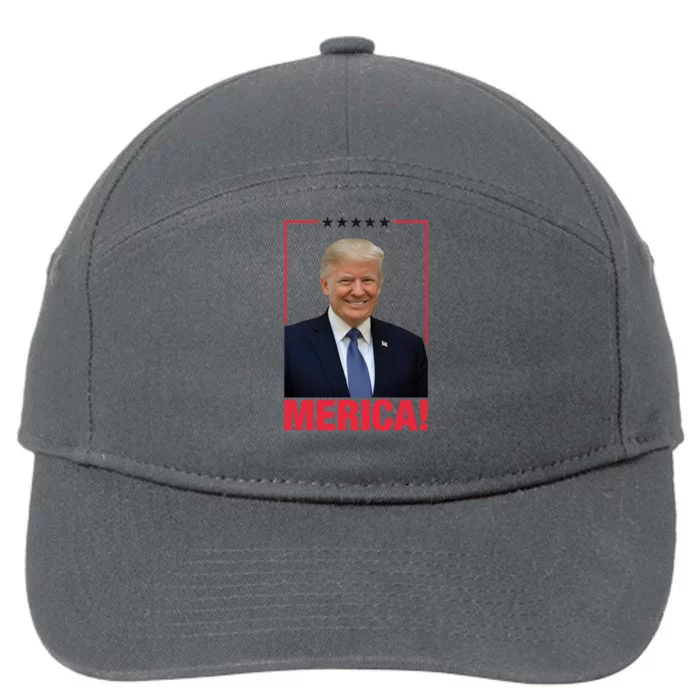 Merica! President Donald Trump Presidential Portrait Meme Cute Gift 7-Panel Snapback Hat