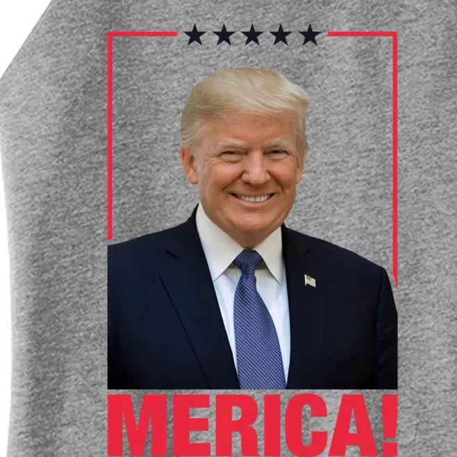 Merica! President Donald Trump Presidential Portrait Meme Cute Gift Women’s Perfect Tri Rocker Tank