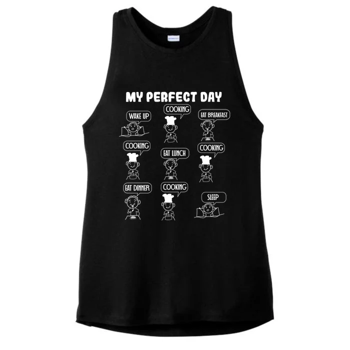 My Perfect Day Cooking Gift Ladies Tri-Blend Wicking Tank