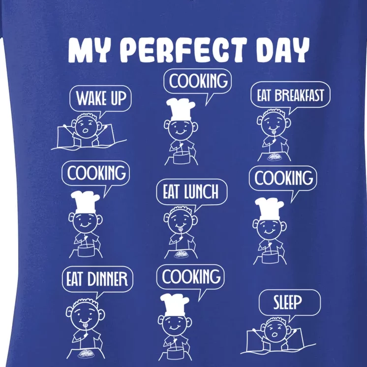 My Perfect Day Cooking Gift Women's V-Neck T-Shirt