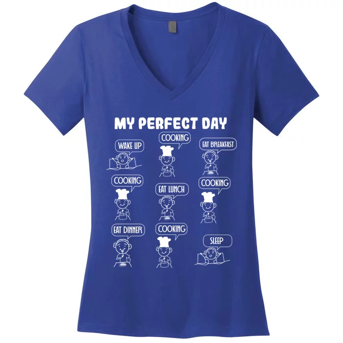 My Perfect Day Cooking Gift Women's V-Neck T-Shirt