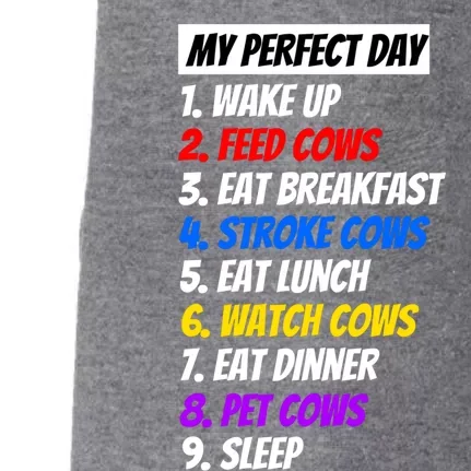 My Perfect Day With Fun Cow Twist Great Gift Doggie 3-End Fleece Hoodie