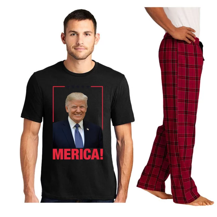 Merica! President Donald Trump Presidential Portrait Meme Cute Gift Pajama Set