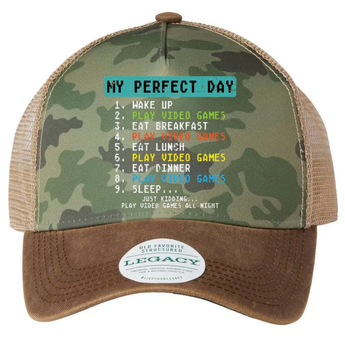 My Perfect Day Play Video Games Legacy Tie Dye Trucker Hat