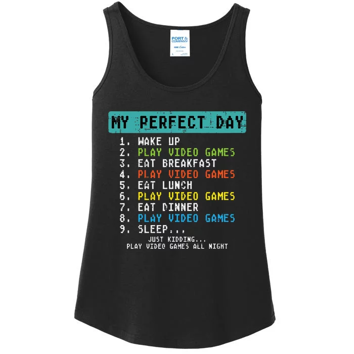 My Perfect Day Play Video Games Ladies Essential Tank