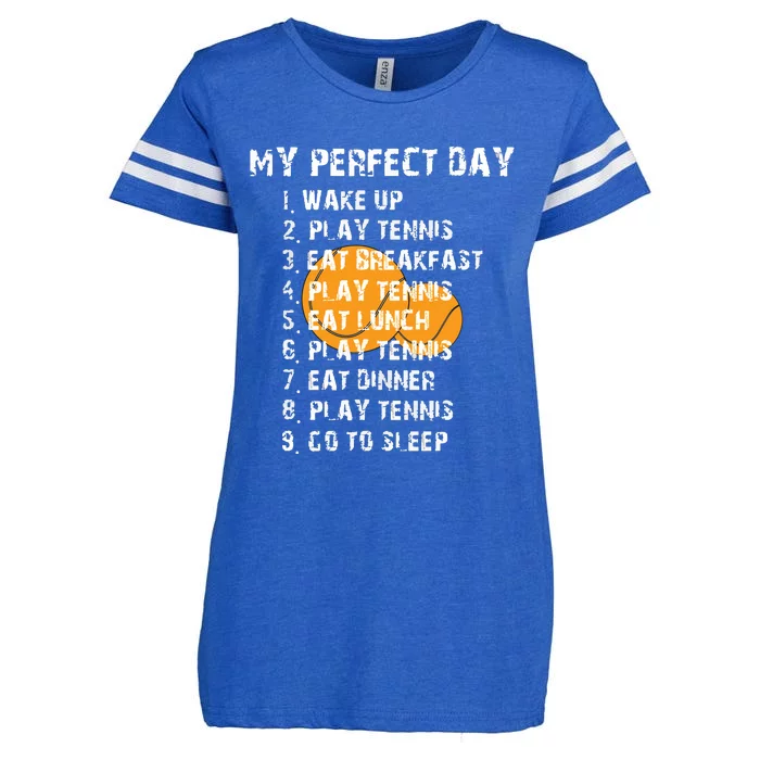 My Perfect Day Tennis Player Quote Enza Ladies Jersey Football T-Shirt