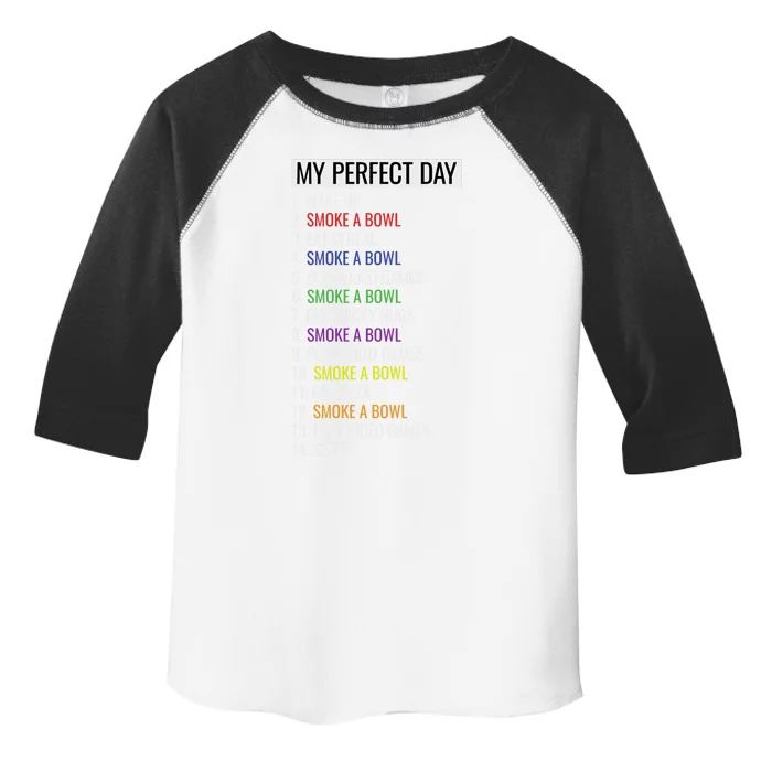 My Perfect Day Funny Weed Video Game Gift Toddler Fine Jersey T-Shirt