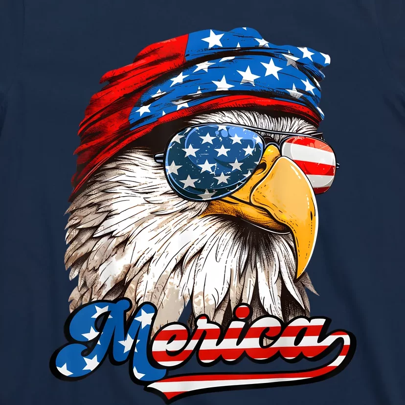 Merica Patriotic Eagle USA American Flag 4th Of July T-Shirt