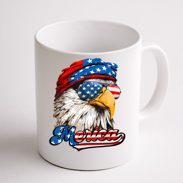 Merica Patriotic Eagle USA American Flag 4th Of July Front & Back Coffee Mug