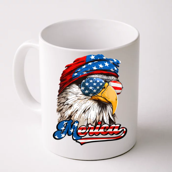 Merica Patriotic Eagle USA American Flag 4th Of July Front & Back Coffee Mug