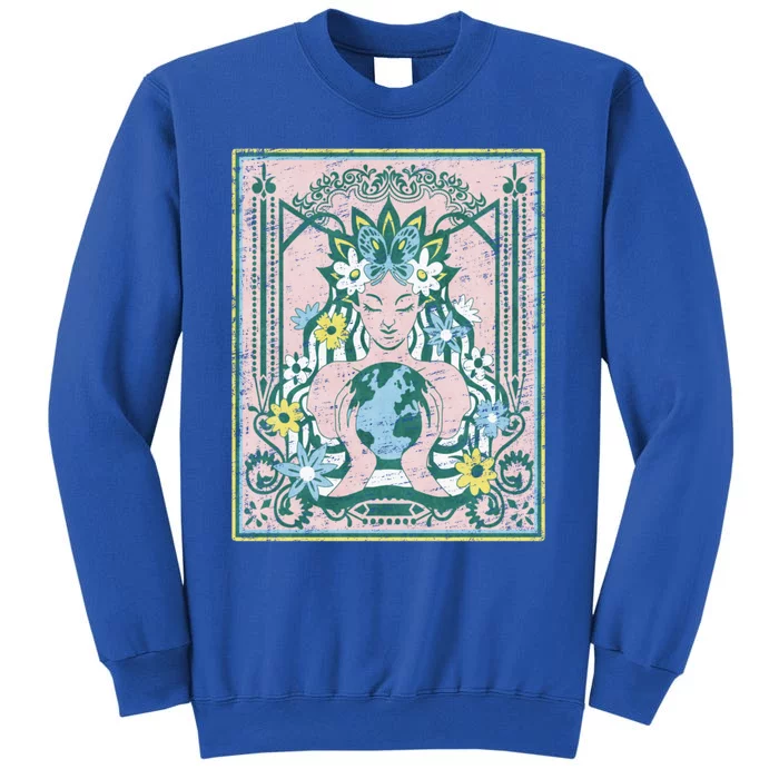 Mother Planet Earth Day Nature Vintage Art Nouveau Hippie Gift Tall Sweatshirt