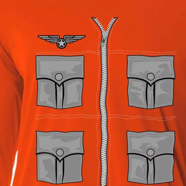 Military Pilot Fighter Halloween Costume Quick Flying Gift Cooling Performance Long Sleeve Crew