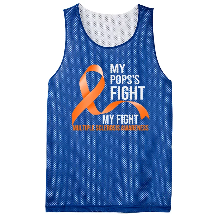 My Pops's Fight My Fight Multiple Sclerosis Ms Warrior Gift Mesh Reversible Basketball Jersey Tank