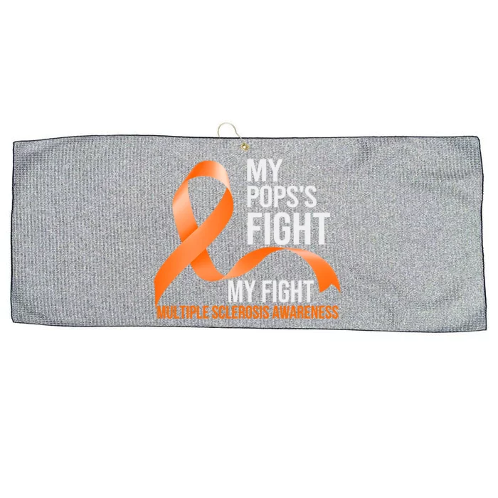 My Pops's Fight My Fight Multiple Sclerosis Ms Warrior Gift Large Microfiber Waffle Golf Towel