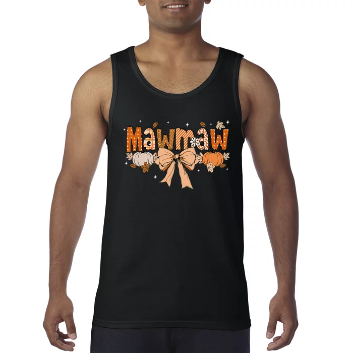 Mawmaw Pumpkin Fall Coquette Bow Thanksgiving Mom Tank Top