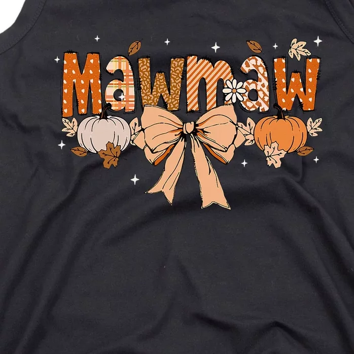 Mawmaw Pumpkin Fall Coquette Bow Thanksgiving Mom Tank Top