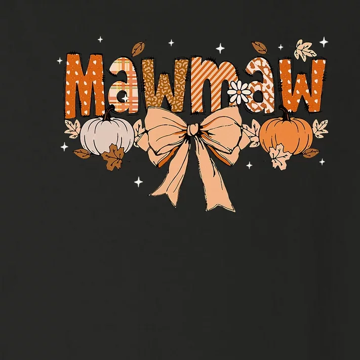 Mawmaw Pumpkin Fall Coquette Bow Thanksgiving Mom Toddler Long Sleeve Shirt