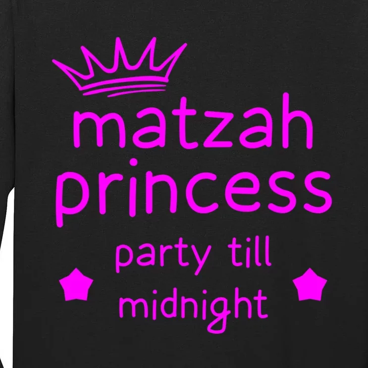 Matzah Princess Funny Passover Afikoman Midnight Party Matzo Tall Long Sleeve T-Shirt