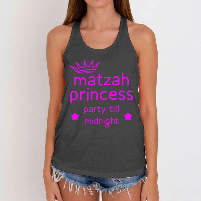 Matzah Princess Funny Passover Afikoman Midnight Party Matzo Women's Knotted Racerback Tank