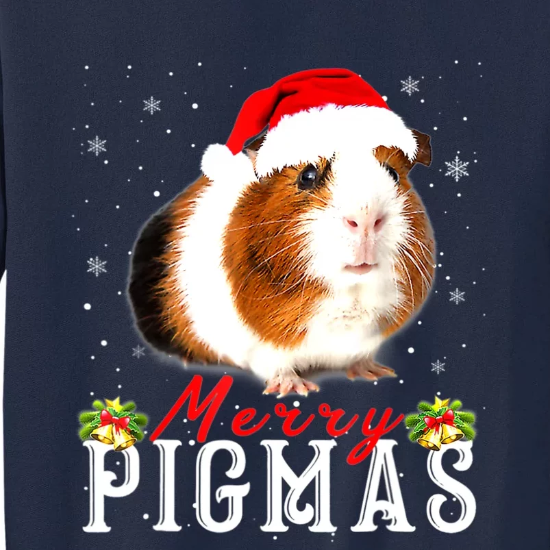 Merry Pigmas Face Mask Funny Guinea Pig Christmas Santa Xmas Tall Sweatshirt