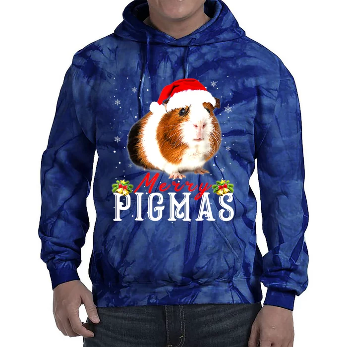 Merry Pigmas Face Mask Funny Guinea Pig Christmas Santa Xmas Tie Dye Hoodie