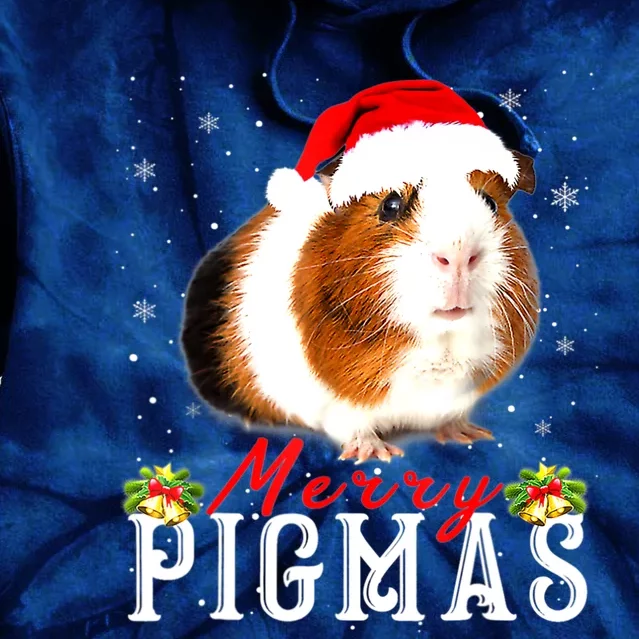 Merry Pigmas Face Mask Funny Guinea Pig Christmas Santa Xmas Tie Dye Hoodie