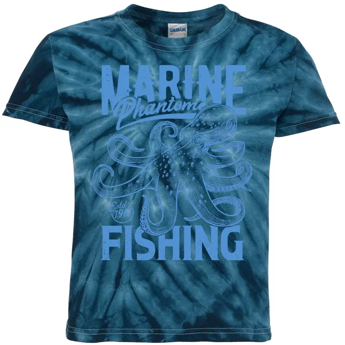 Marine Phantome Fishing Kids Tie-Dye T-Shirt