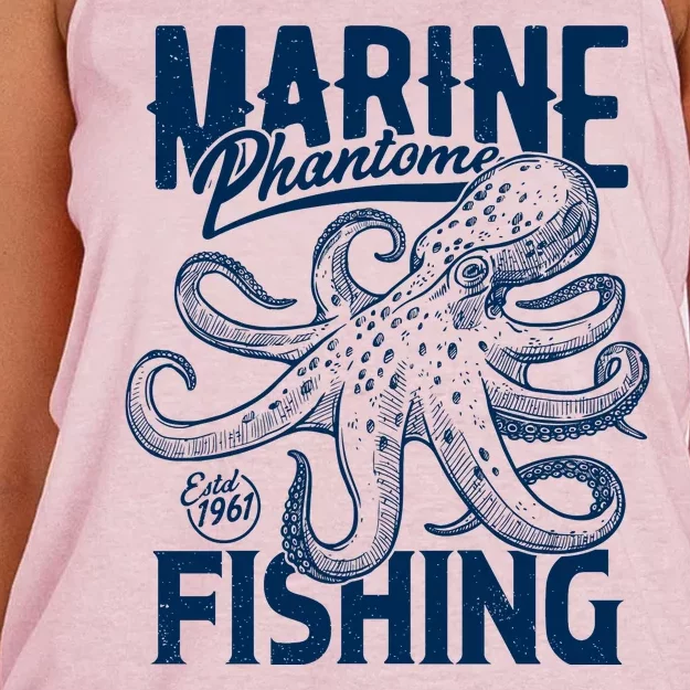 Marine Phantome Fishing Women's Knotted Racerback Tank