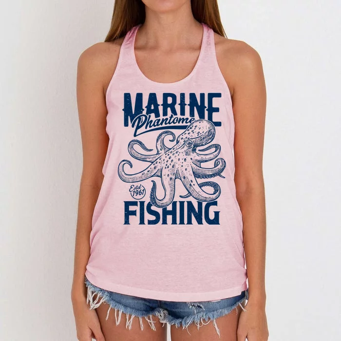 Marine Phantome Fishing Women's Knotted Racerback Tank