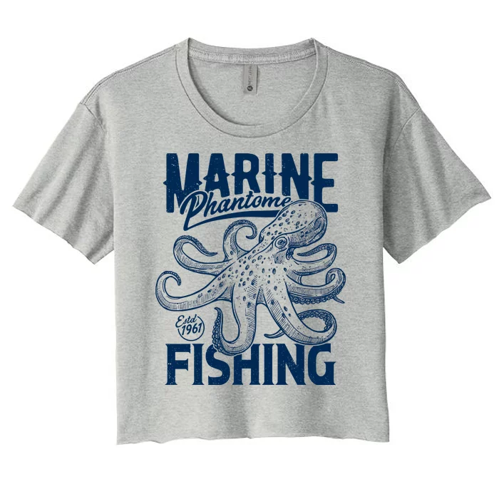 Marine Phantome Fishing Women's Crop Top Tee