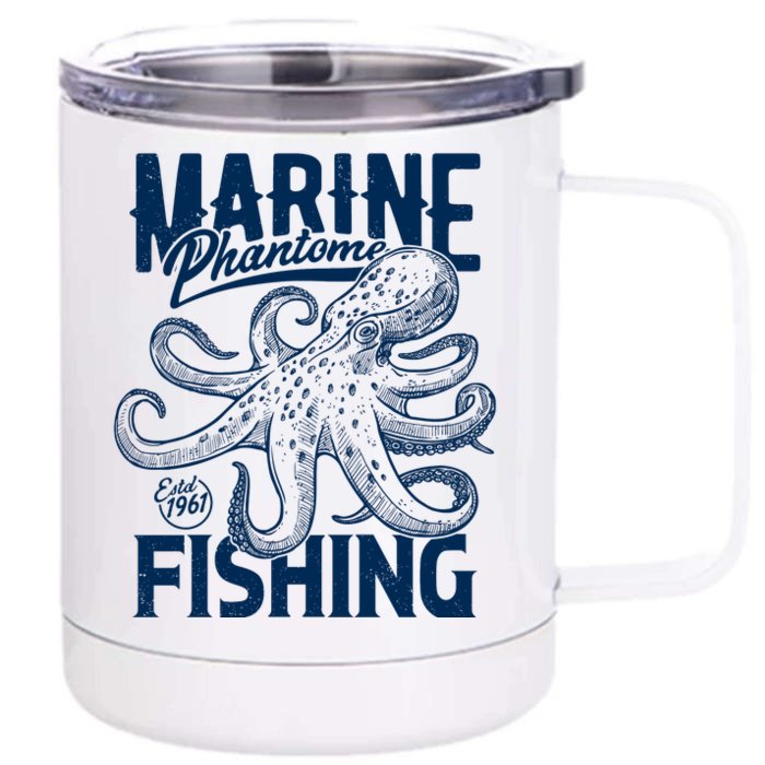 Marine Phantome Fishing Front & Back 12oz Stainless Steel Tumbler Cup