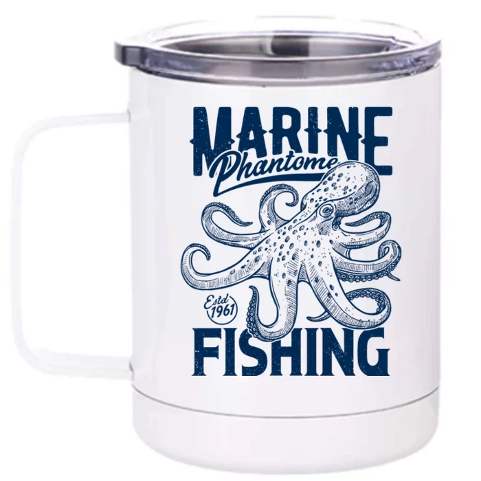 Marine Phantome Fishing Front & Back 12oz Stainless Steel Tumbler Cup