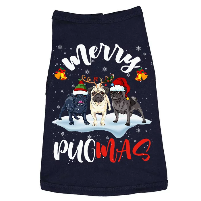 Merry Pugmas Funny Santa Reindeer Elf Pug Dog Christmas Doggie Tank