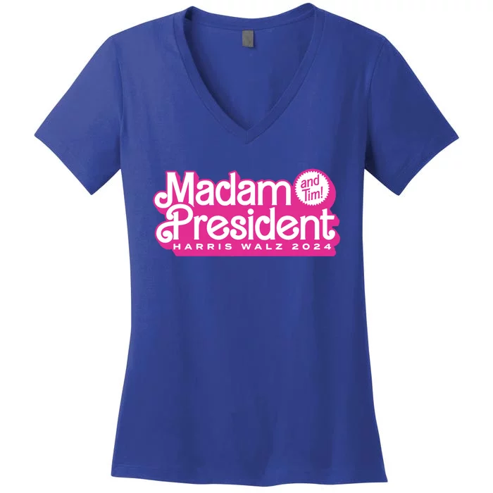 Madam President Feminist Gift Women's V-Neck T-Shirt