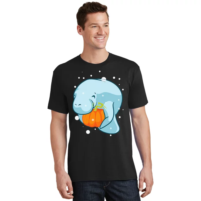 Manatee Pumpkin Fall Halloween Thanksgiving Sea Cow Gift T-Shirt