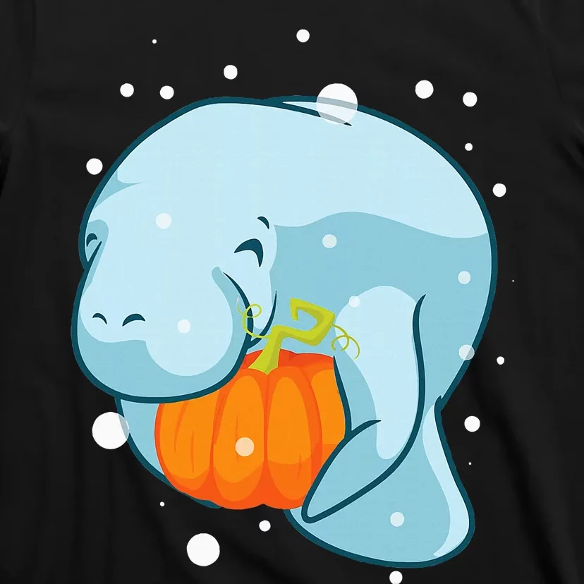 Manatee Pumpkin Fall Halloween Thanksgiving Sea Cow Gift T-Shirt