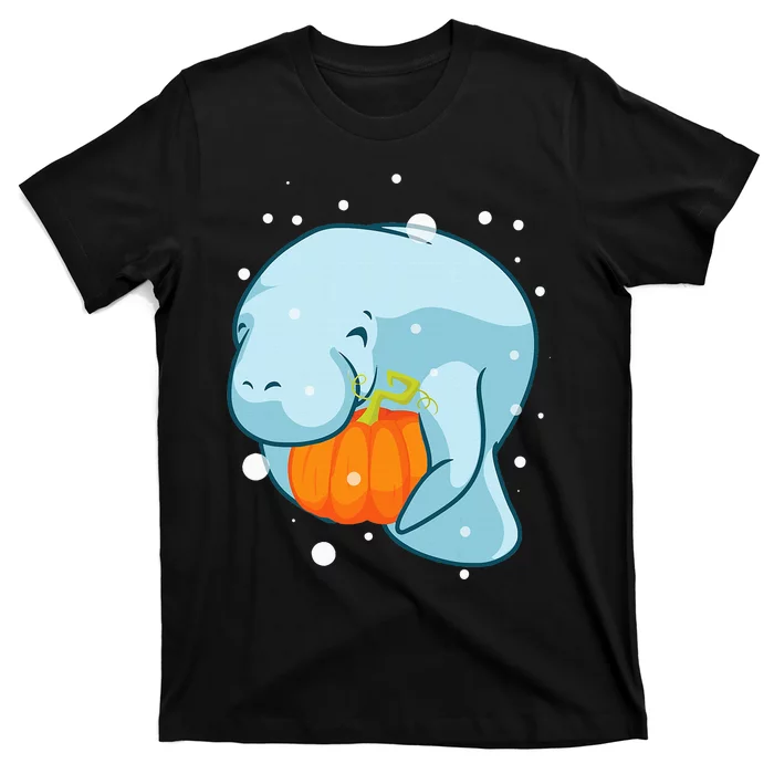 Manatee Pumpkin Fall Halloween Thanksgiving Sea Cow Gift T-Shirt