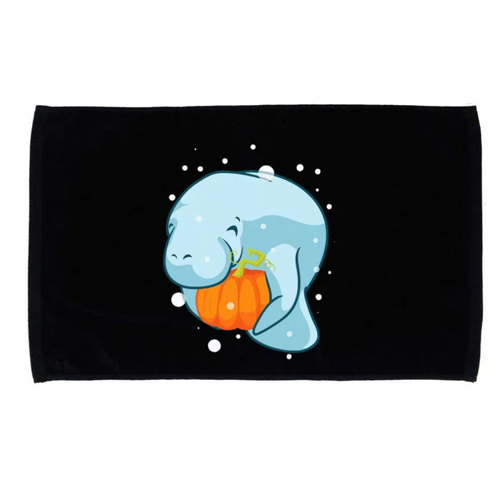 Manatee Pumpkin Fall Halloween Thanksgiving Sea Cow Gift Microfiber Hand Towel