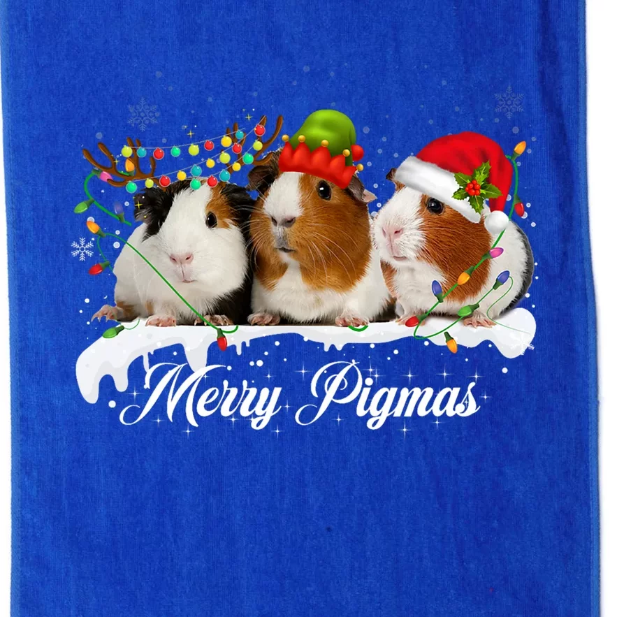 Merry Pigmas Funny Christmas Tree Xmas Light Guinea Pig Gift Platinum Collection Golf Towel