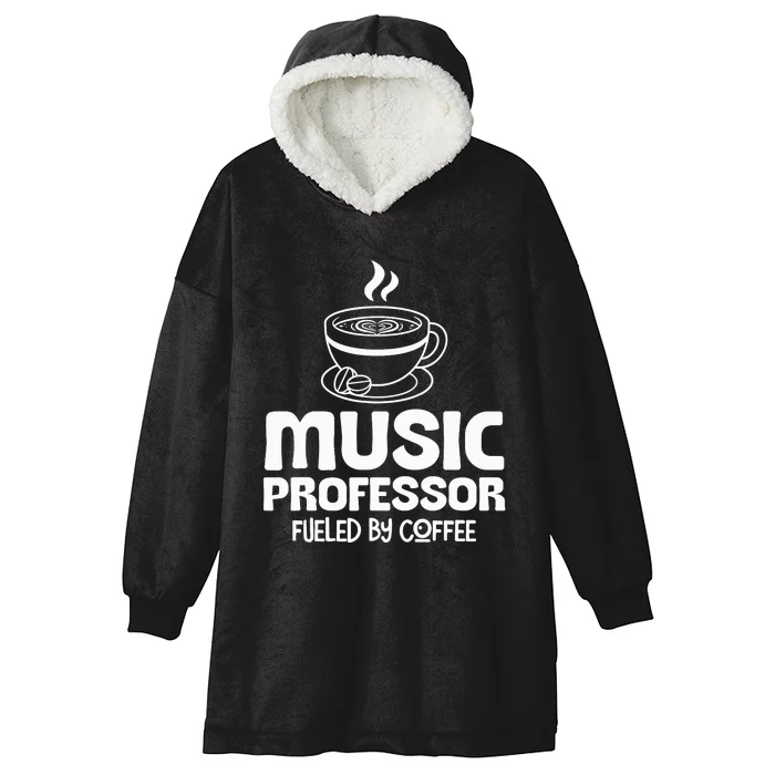 Music Professor Fuelled by Coffee Hooded Wearable Blanket